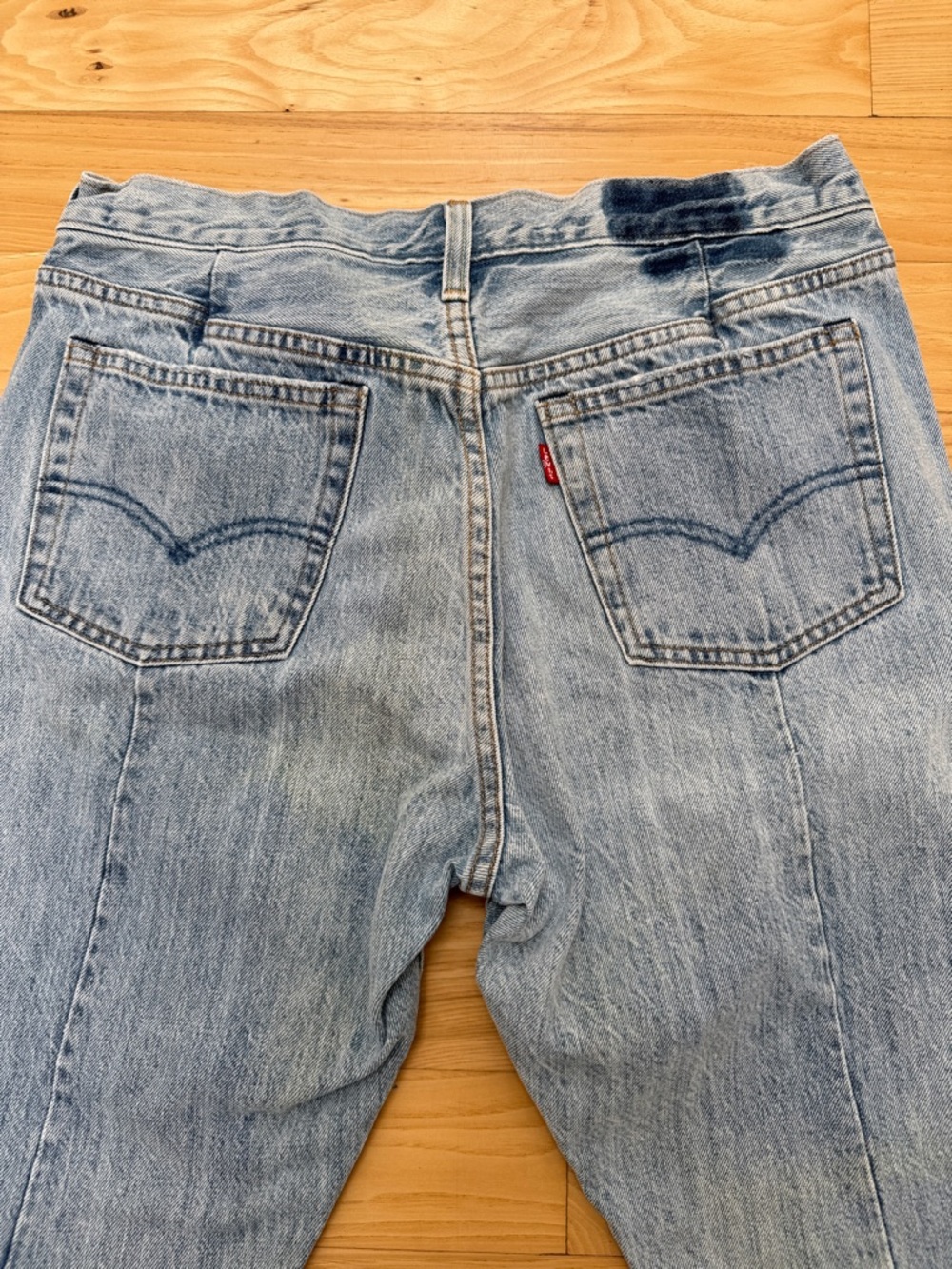 Vintage 100% cotton Levi's 501 button fly skinny tagged 29/30 read description